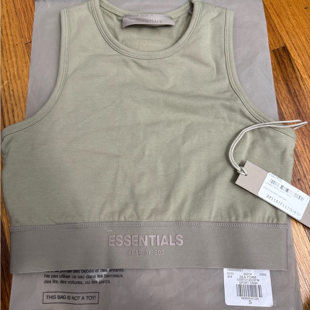 Essentials Sage Seafoam Crop Top sport tank